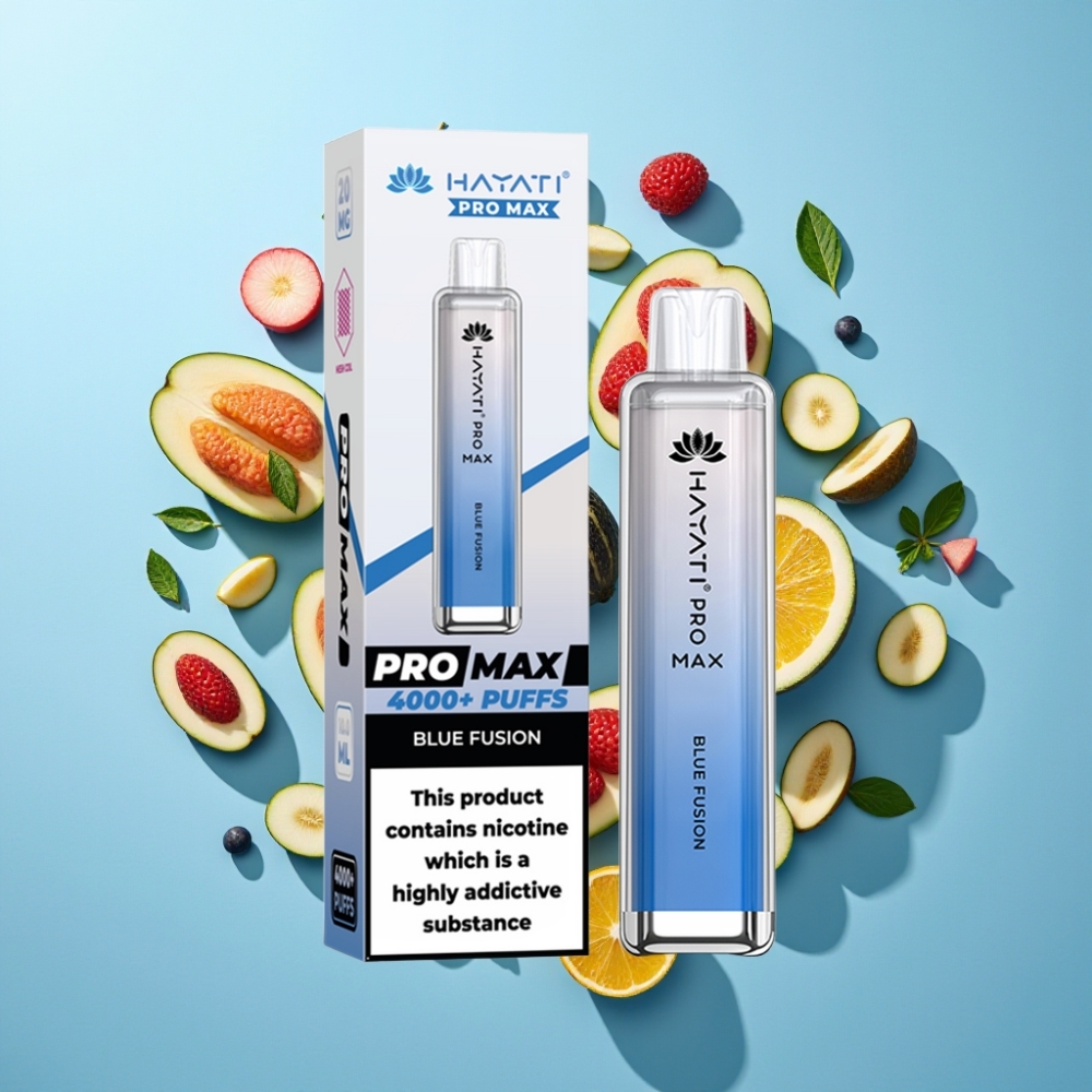 Hayati Pro Max 4000 Puffs Återuppladdningsbar Disposable Vape Blå Fusion