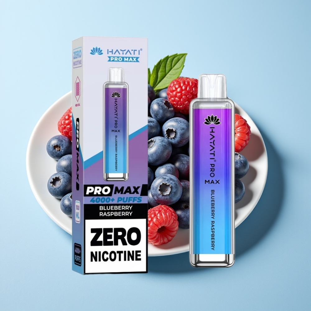 Hayati Pro Max 4000 Puffs Återuppladdningsbar Disposable Vape Blåbär Hallon