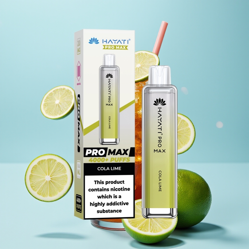 Hayati Pro Max 4000 Puffs Återuppladdningsbar Disposable Vape Cola Lime