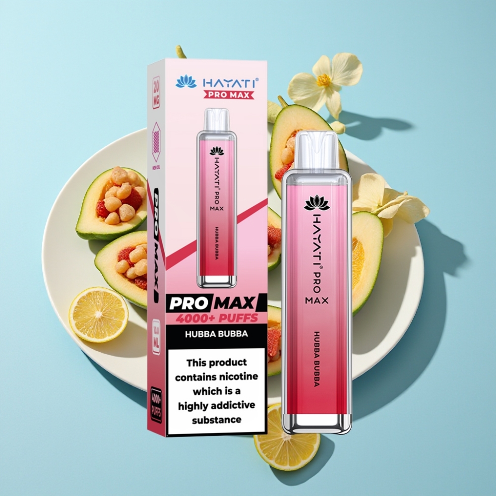 Hayati Pro Max 4000 Puffs Återuppladdningsbar Disposable Vape Hubba Bubba