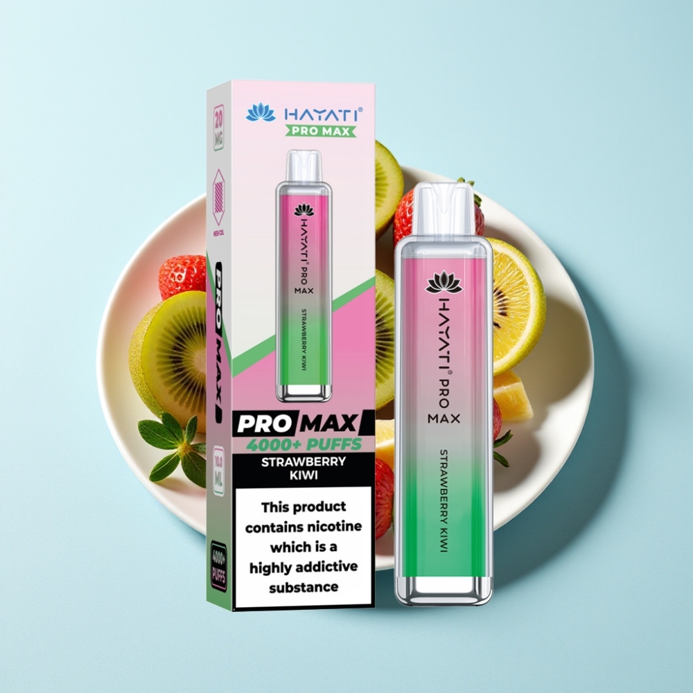 Hayati Pro Max 4000 Puffs Återuppladdningsbar Disposable Vape Jordgubb Kiwi