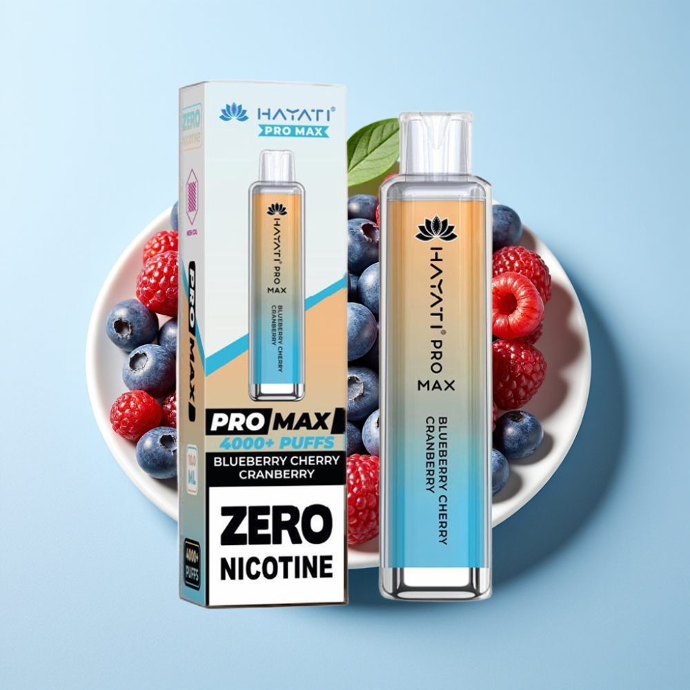 Hayati Pro Max 4000 Puffs Återuppladdningsbar Disposable Vape Med Blåbär Körsbär Tranbär