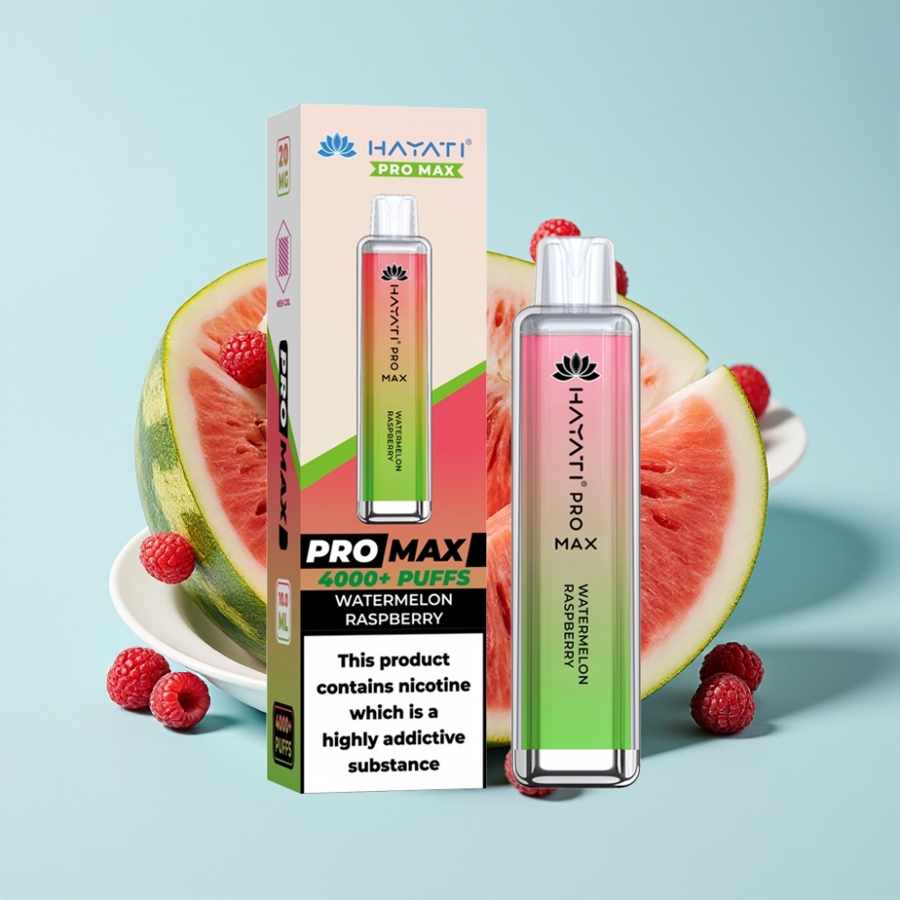Hayati Pro Max 4000 Puffs Återuppladdningsbar Disposable Vape Vattenmelon Hallon