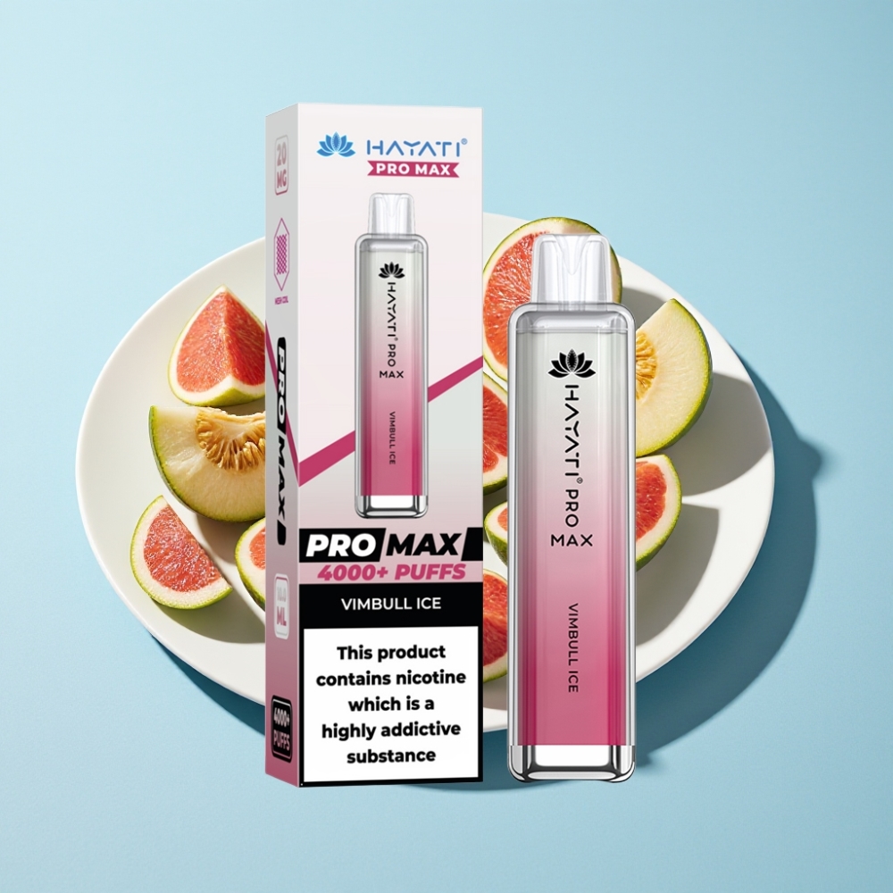 Hayati Pro Max 4000 Puffs Återuppladdningsbar Disposable Vape Vimbull Is