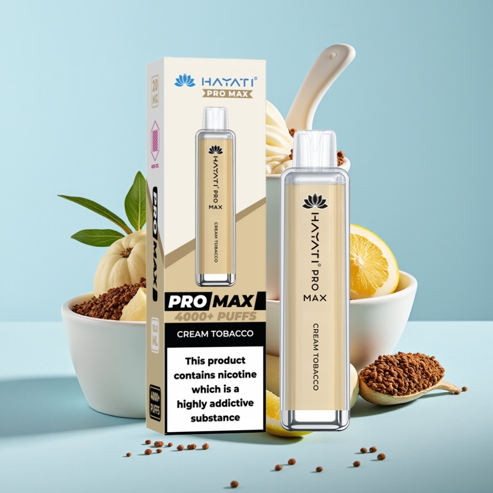 Hayati Pro Max 4000 Puffs Återuppladdningsbar Disposable Vape med Dual Mesh Coil