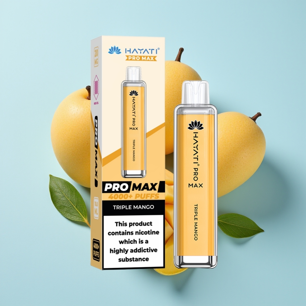 Hayati Pro Max 4000 Puffs Återuppladdningsbar Disposable Vape med Dubbel 11 Ohm Mesh Coil