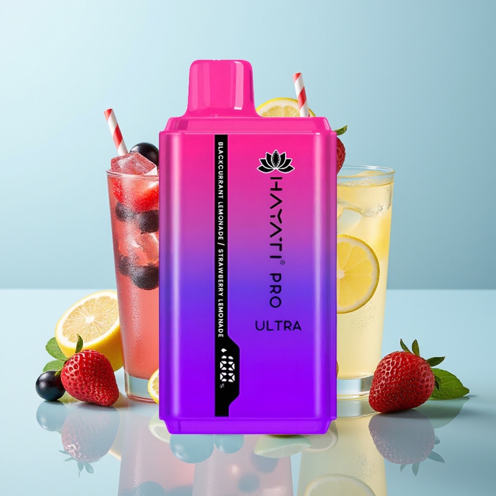 Hayati Pro Ultra 15000 Puffs 2×12ml 2 Blackcurrant Lemonade Jordgubb Lemonade