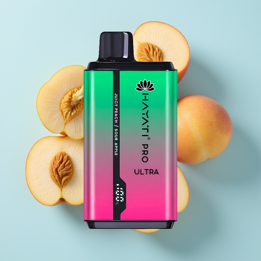Hayati Pro Ultra 15000 Puffs 850mAh 24ml 2 Sour Apple Juicy Peach
