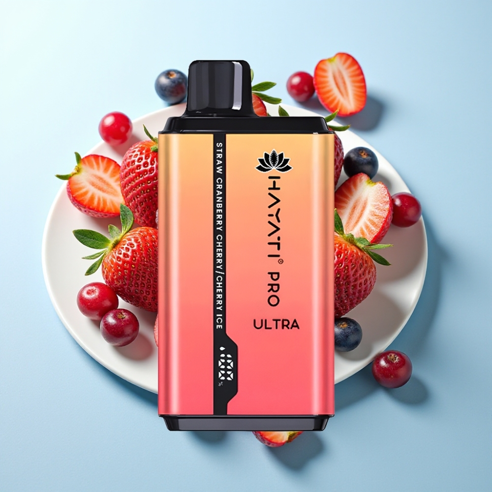 Hayati Pro Ultra 15000 Puffs 850mAh 2×12ml 2 Jordgubb Tranbär Körsbär KörsbärsIs