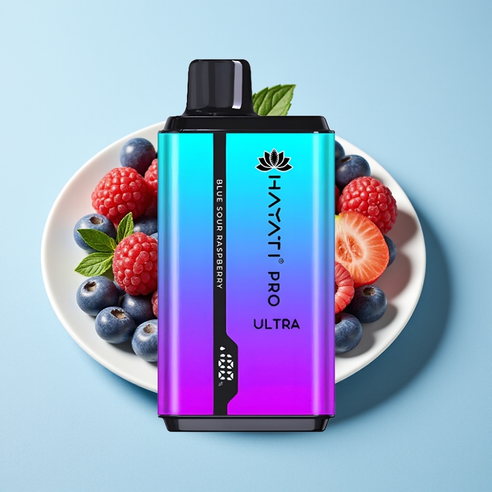 Hayati Pro Ultra 15000 Puffs 850mAh Blå Sur Hallon