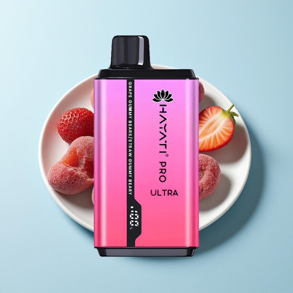 Hayati Pro Ultra 15000 Puffs 850mAh Grape Jordgubbs Gummibjörn