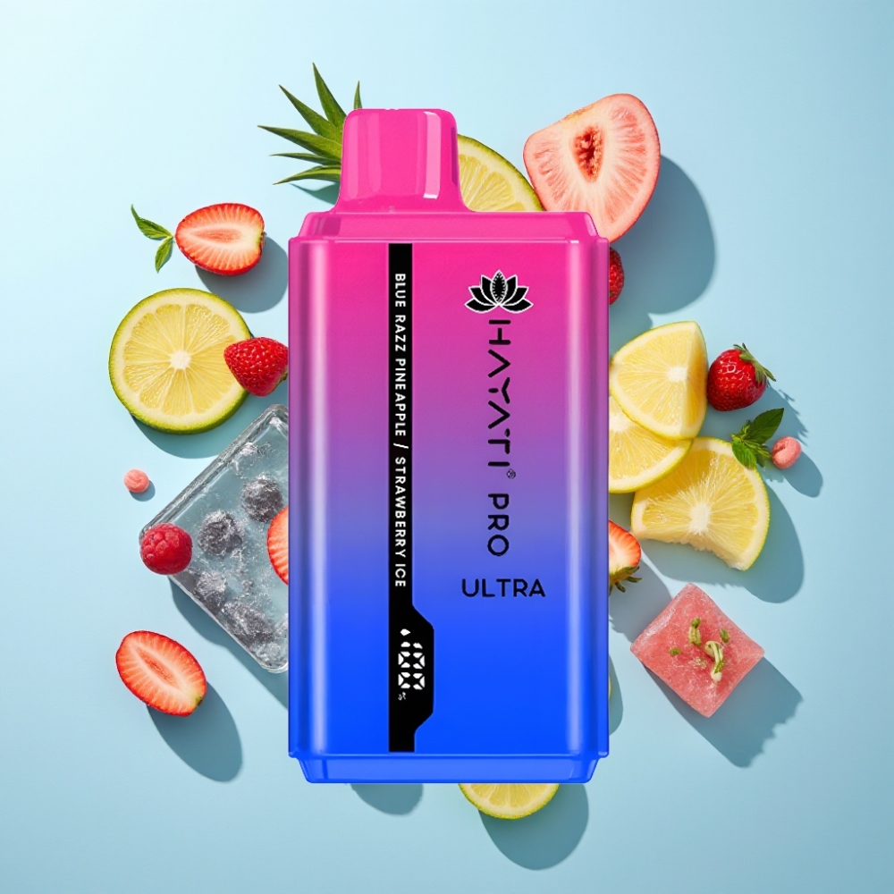 Hayati Pro Ultra 15000 Puffs Blå Hallon Ananas Jordgubb Is 2×12ml 2