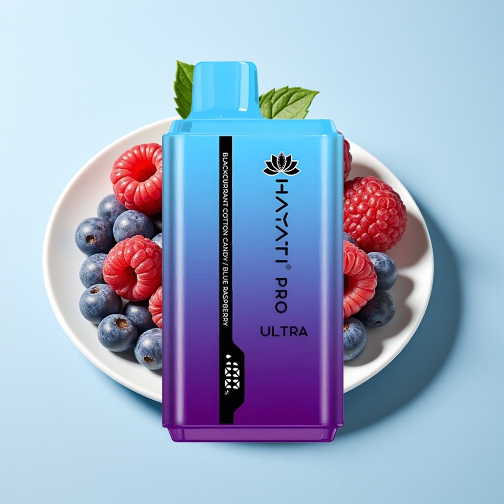 Hayati Pro Ultra 15000 Puffar 2×12ml 2% 49 Smaker Svartvinbär Bomullsgodis Blå Hallon